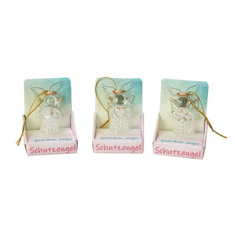 Weihnachten Baumbehang Engel Glas transparent/gold 4,6cm 1 Stück