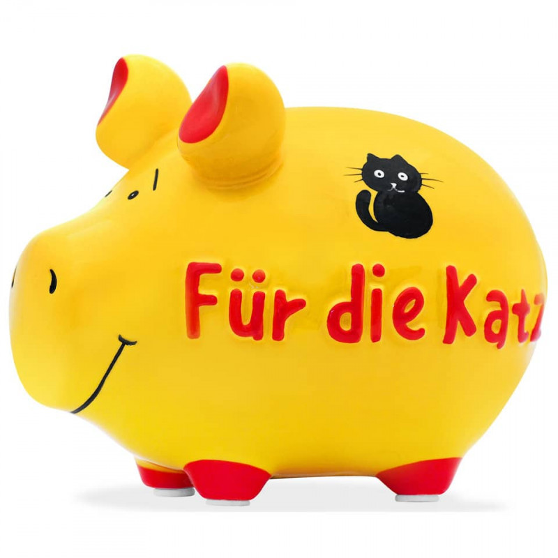 Spardose Schwein „Für die Katz“ Keramik