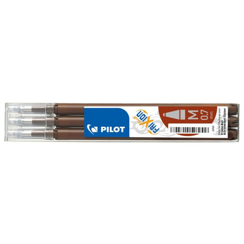 PILOT Tintenrollermine Frixion 3 Stück braun