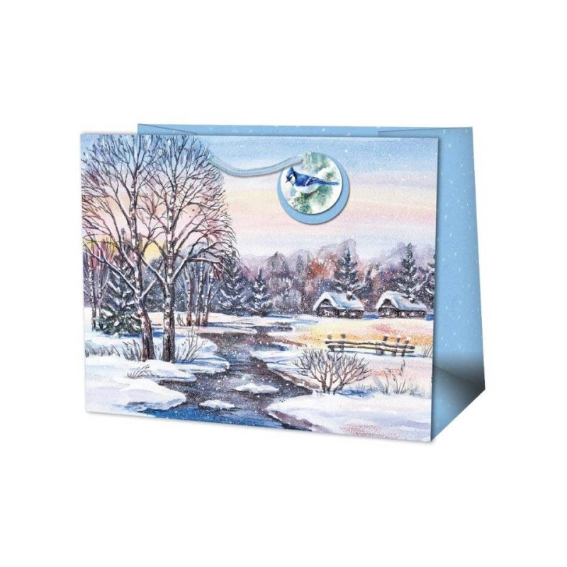Weihnachten Geschenktasche Landschaft 19x23x10,2cm