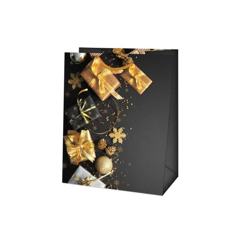 Weihnachten Geschenktasche Eleganz schwarz 33x26,7x13,7cm