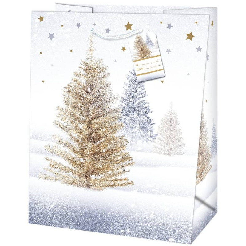 Weihnachten Geschenktasche Bäume 23x19x10,2cm