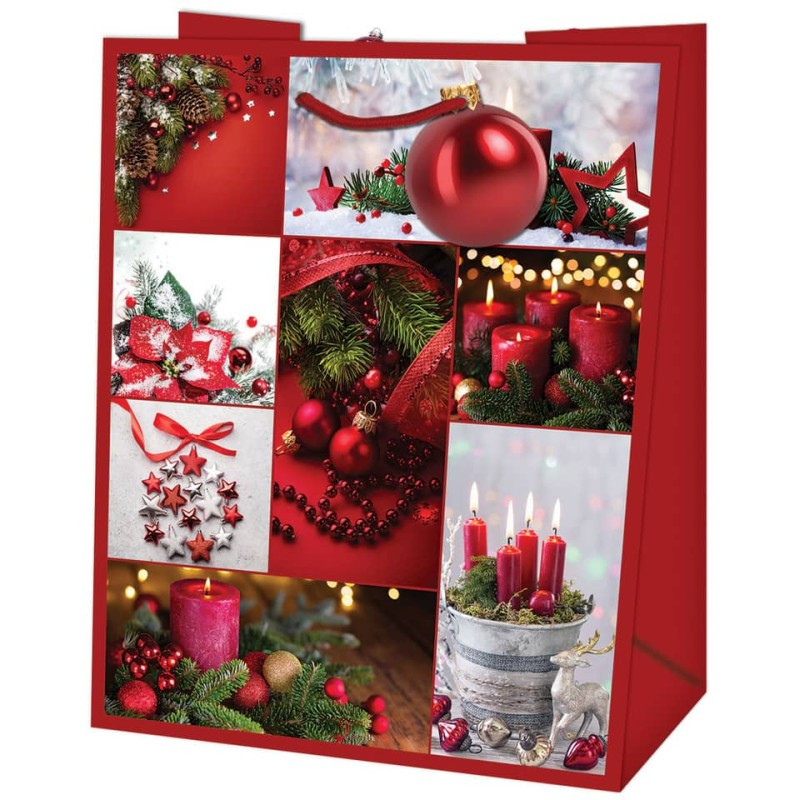 Weihnachten Geschenktasche Deko rot 44,5x33x13,7cm