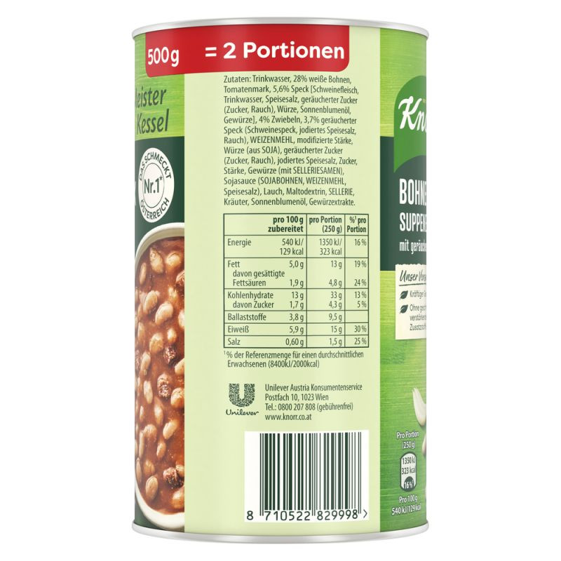 Knorr Meisterkessel Bohnen-Speck Suppeneintopf 2 Teller