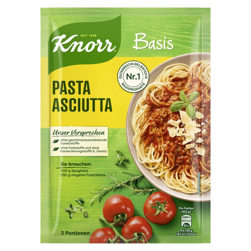 Knorr Basis Pasta Asciutta 3 Portionen 69g