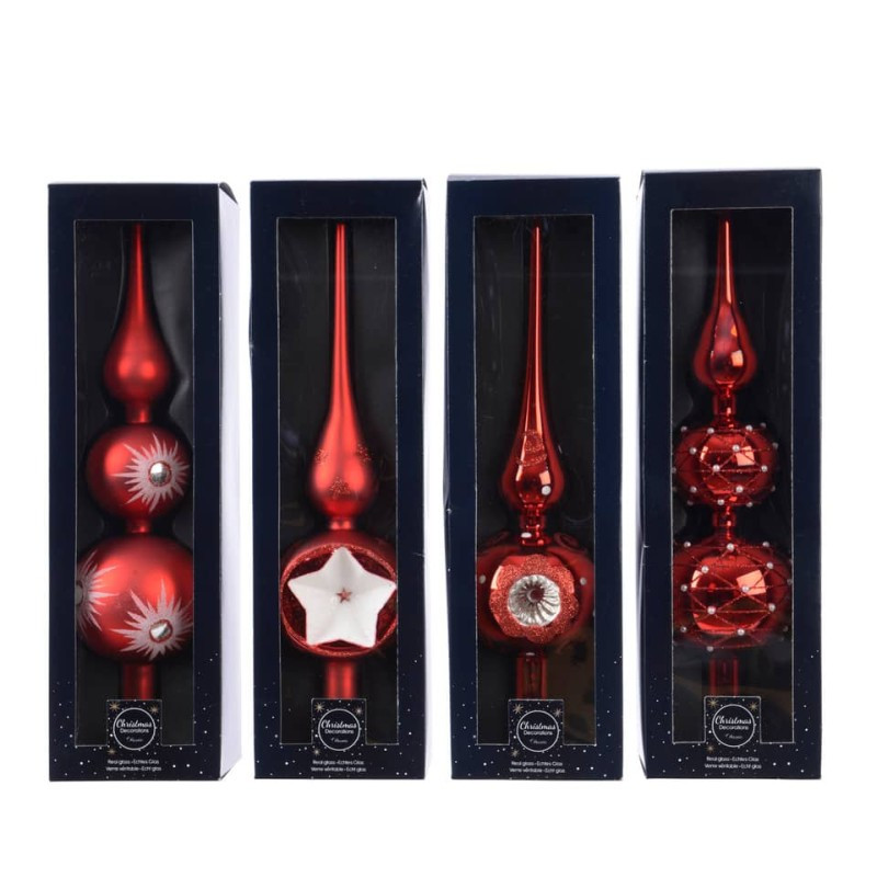 Weihnachten Baumspitze rot sortiert Glas sortiert Höhe 31cm 1 Stück