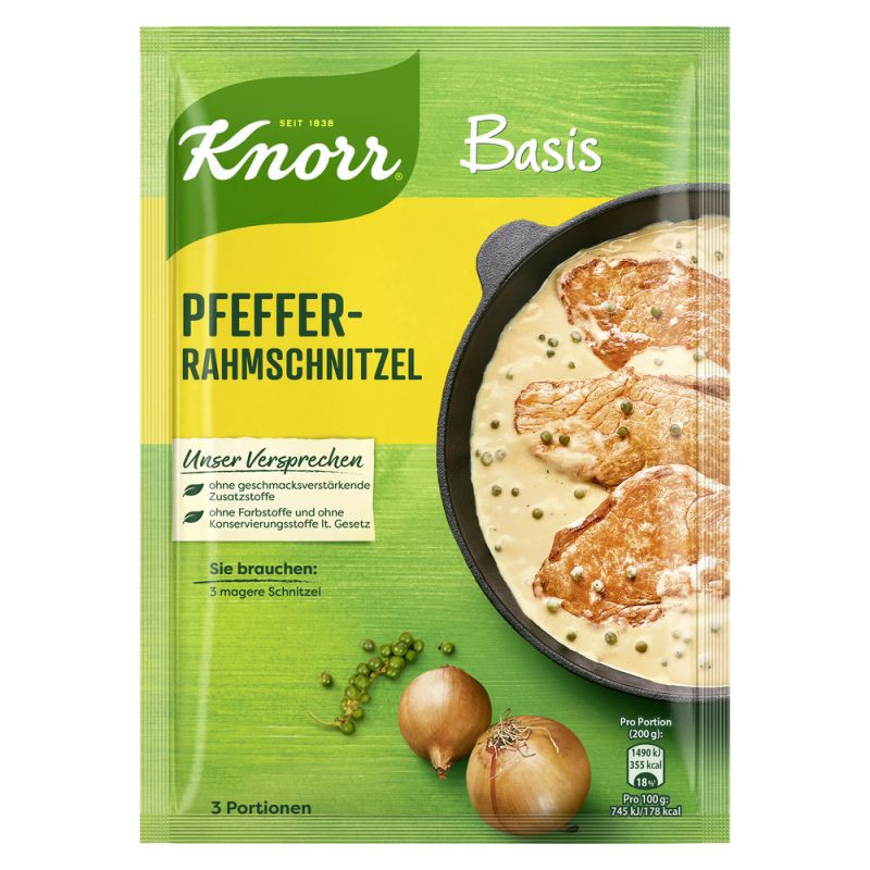 Knorr Basis Pfeffer-Rahmschnitzel 3 Portionen
