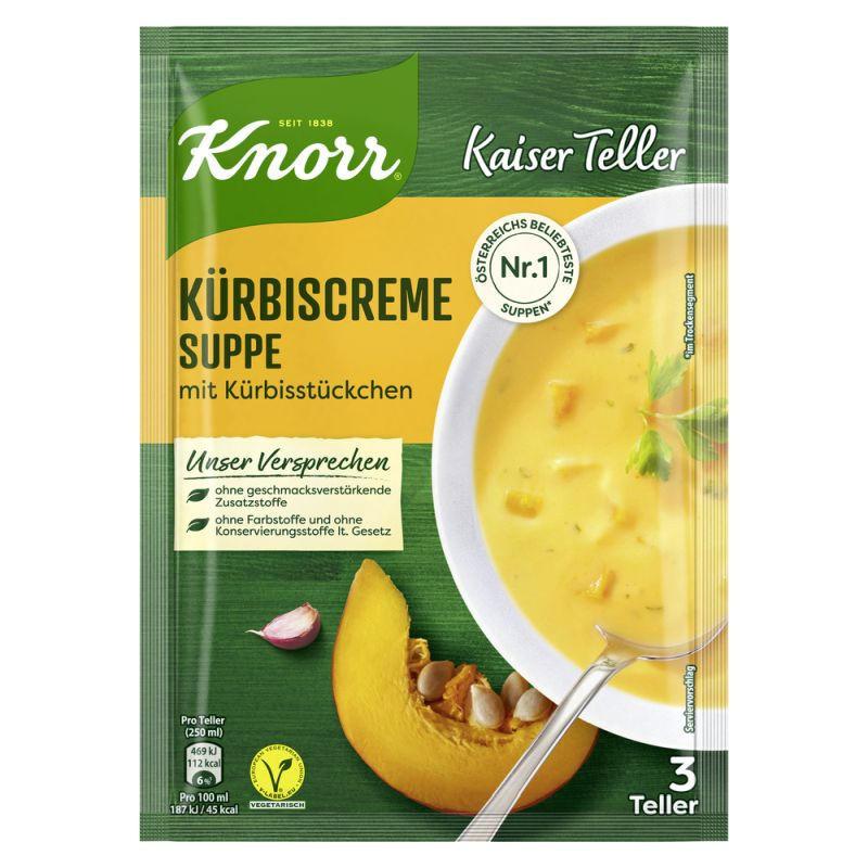 Knorr Kaiser Teller Kürbiscreme Suppe 3 Teller