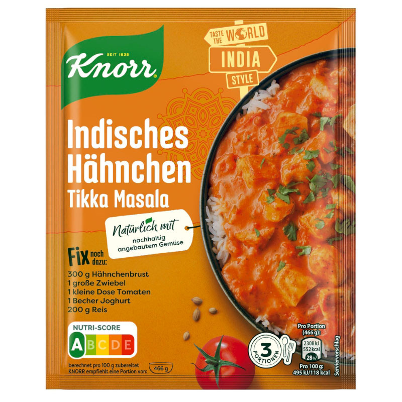 Knorr Basis Indisches Hähnchen Tikka Masala 3 Portionen