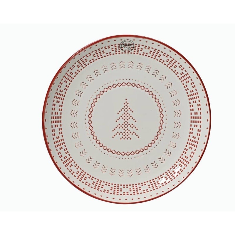 Weihnachten Teller Traditionell rot/weiß Ø27,5cm