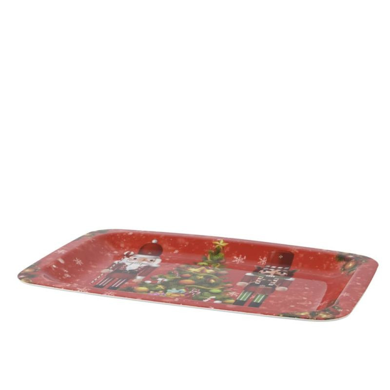 Weihnachten Teller PP rechteckig rot 33x22cm