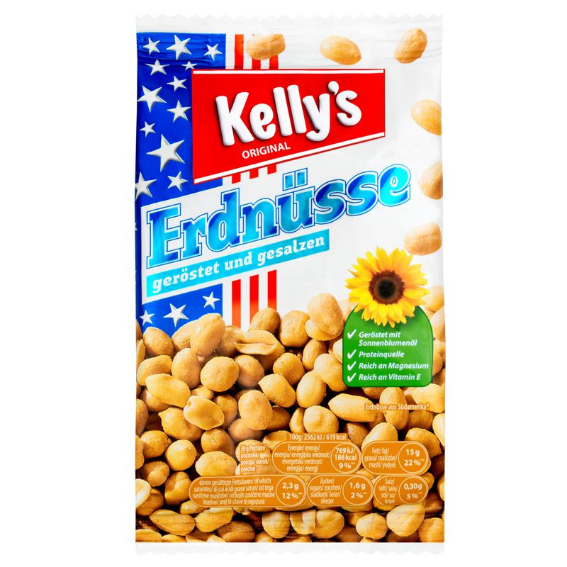 Kelly's Erdnüsse geröstet & gesalzen 225g