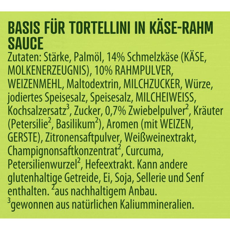 Preview: Knorr Basis Tortellini in Käse-Rahm-Sauce 3 Portionen – Cremiger Genuss mit Pasta!