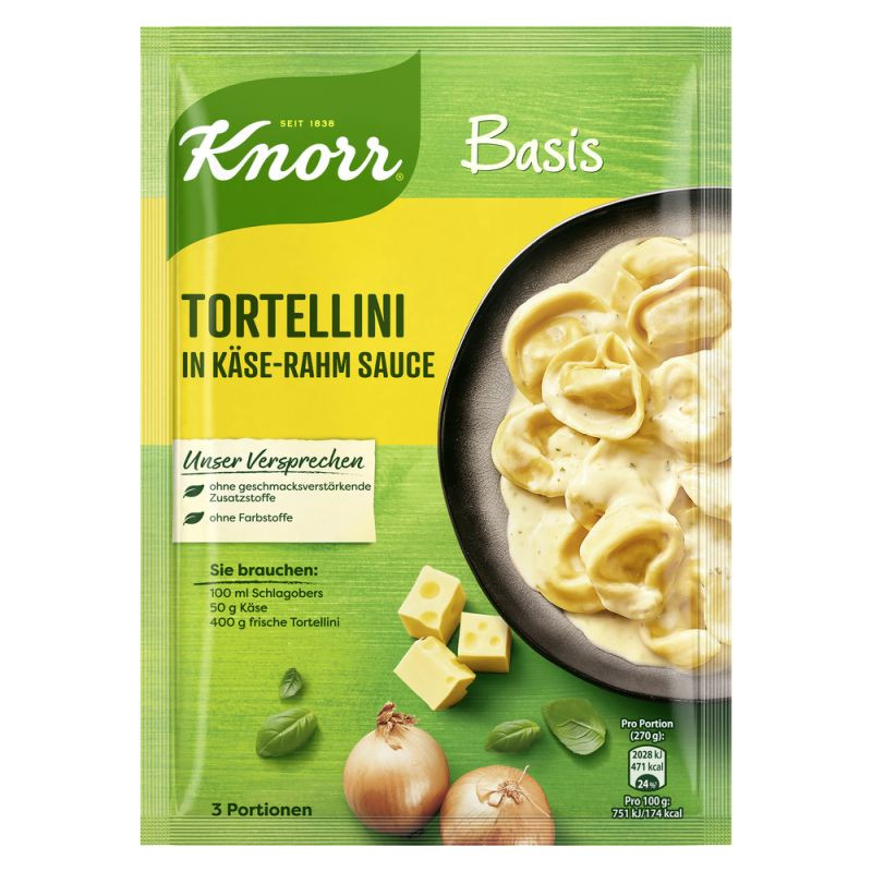 Knorr Basis Tortellini in Käse Rahm Sauce 3 Portionen