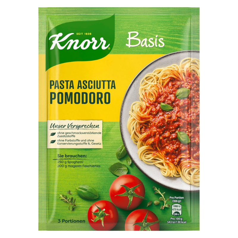 Knorr Basis Pasta Ascuitta Pomodoro 3 Portionen