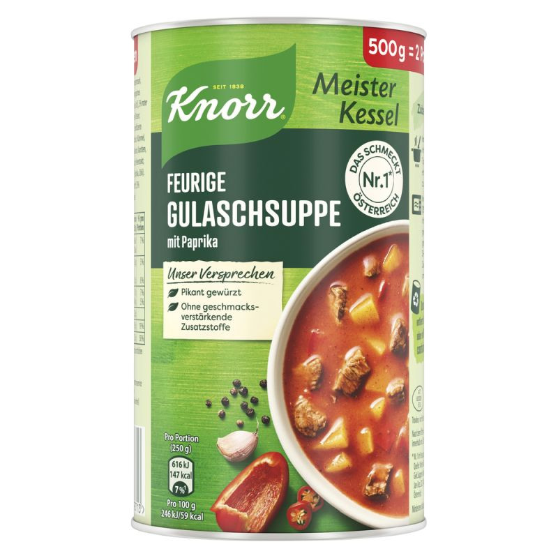 Knorr Meisterkessel Feurige Gulasch Suppe 2 Teller