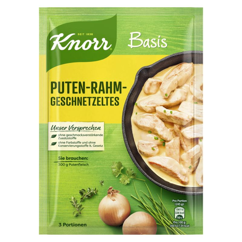 Knorr Basis Puten- Rahmgeschnetzeltes 3 Portionen