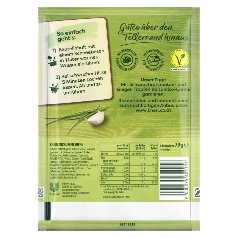 Preview: Knorr Bitte zu Tisch! Knoblauch Suppe 4 Teller – Aromatisch und würzig!