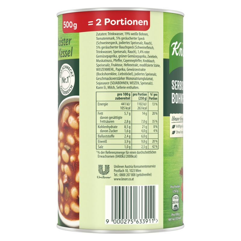 Preview: Knorr Meisterkessel Serbische Bohnen Suppe 2 Teller – Würzig und herzhaft