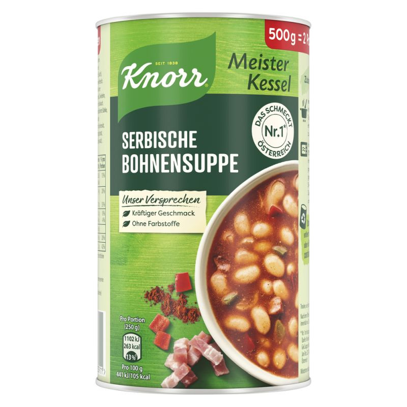 Knorr Meisterkessel Serbische Bohnen Suppe 2 Teller