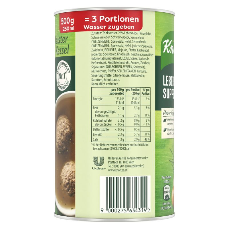 Preview: Knorr Meisterkessel Leberknödel Suppe 2 Teller – Herzhaft und traditionell