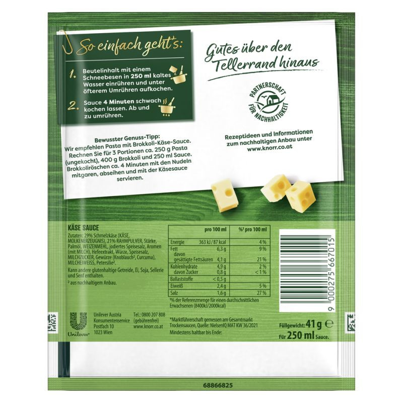 Knorr Feinschmecker Käse 250 ml – Cremig und vollmundig im Geschmack!