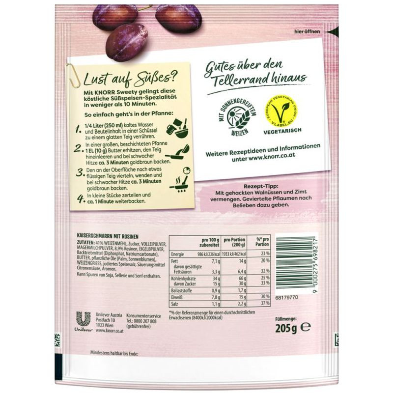 Knorr Sweety Kaiserschmarrn 2 Portionen – Süß und fluffig