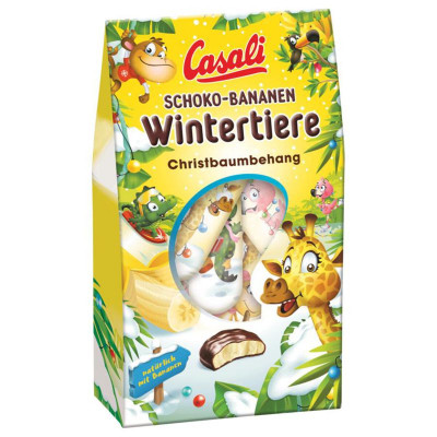 Casali Schoko-Bananen Wintertiere Christbaumbehang 180g