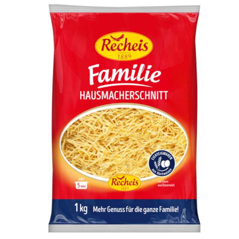 Recheis Familie Hausmacher 1 kg – Vielseitige Hausmacher-Nudeln für Suppen und Beilagen