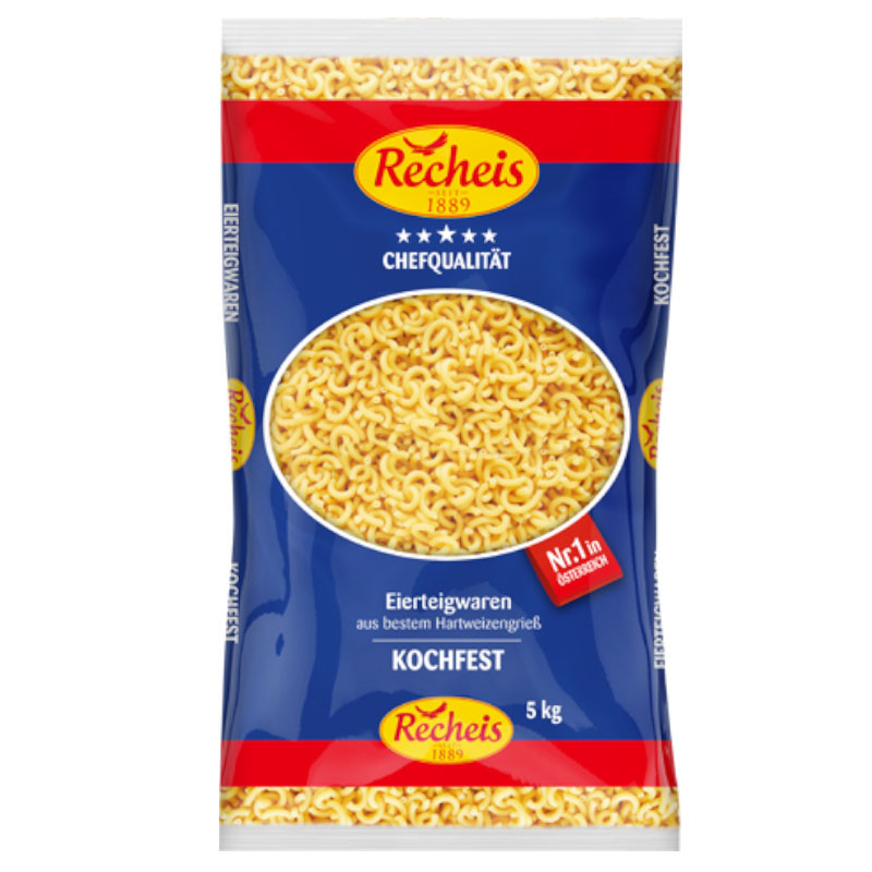 Recheis 2-Ei Hohlnudeln 5 kg – Klassische Hohlnudeln aus 2-Ei-Teig
