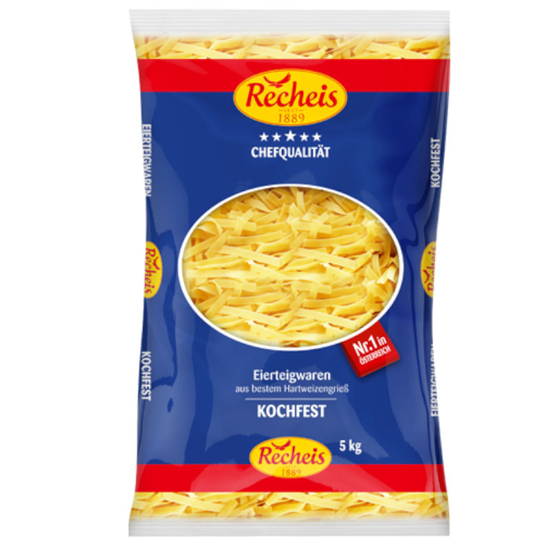 Recheis Bandnudeln 2 Ei 5 kg – Klassische Bandnudeln aus 2-Ei-Teig
