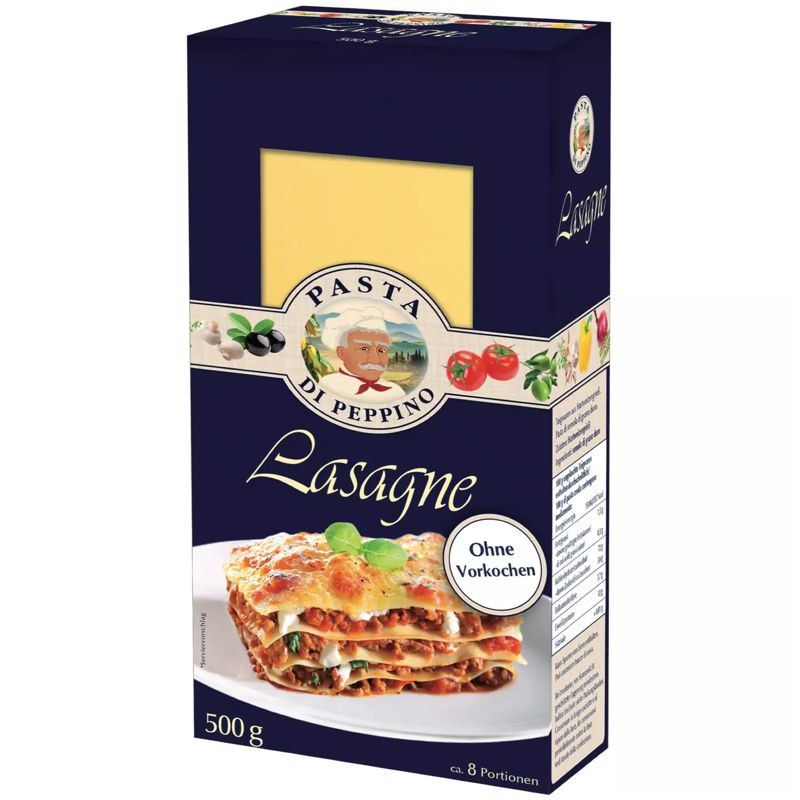 Pasta di Peppino Lasagne Gelb 500 g – Traditionelle Lasagneblätter aus Hartweizengrieß
