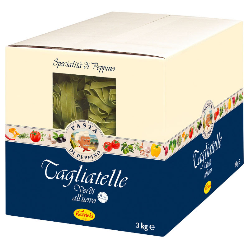 Pasta di Peppino all'uovo Nester Tagliatelle Verde 3 kg – Grüne Eier-Tagliatelle in Nestform