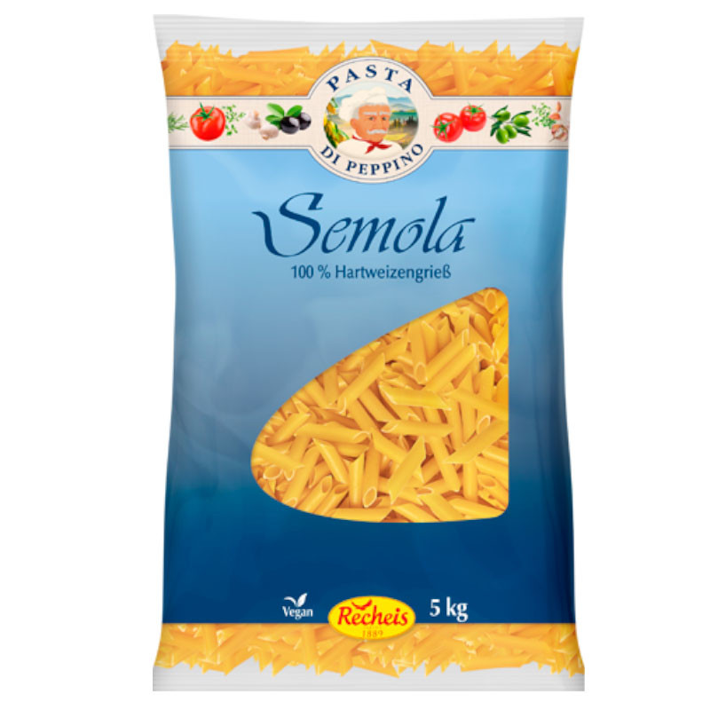 Pasta di Peppino Semola Penne Lisce 5 kg – Klassische Penne Lisce aus Hartweizengrieß