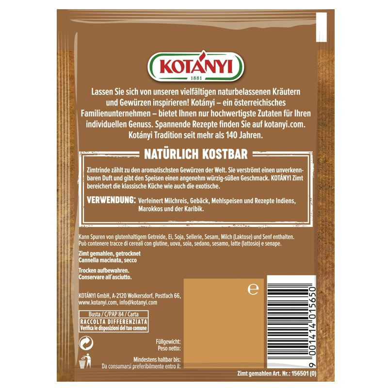 Kotanyi Zimt gemahlen Brief 25g
