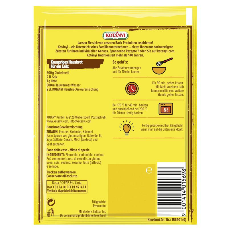 Kotanyi Hausbrot Brief 29g