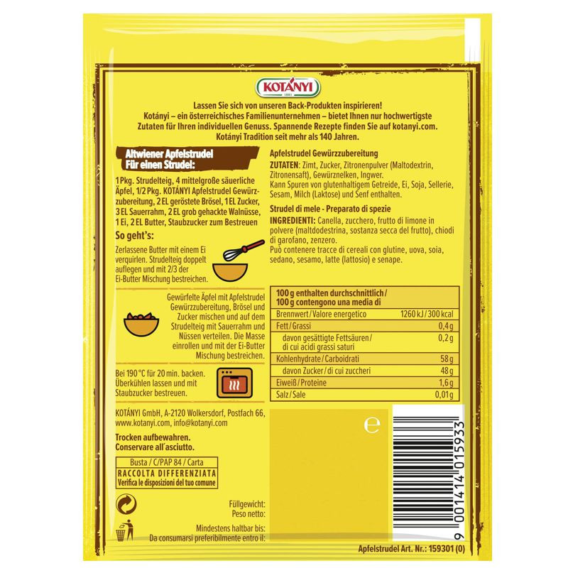 Kotanyi Apfelstrudel Brief 28g