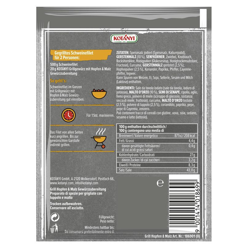 Preview: Kotanyi Gösser Märzen Gewürzmischung Brief 25g