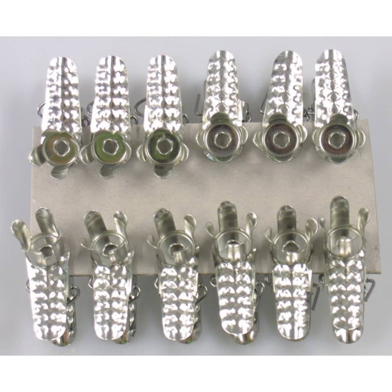 Christbaumkerzenhalter mini silber ohne Tropfschale 12 Stück