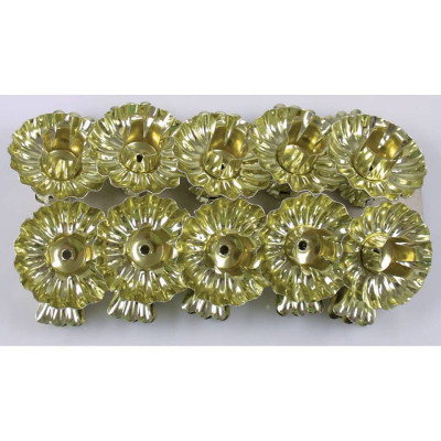 Christbaumkerzenhalter Luxus gold mit Tropfschale 10 Stück