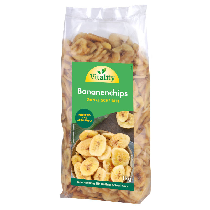 Vitality Bananenchips 1 kg – Knusprig, aromatisch & intensiv im Geschmack