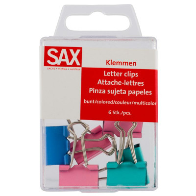 SAX Papierklemmen farblich sortiert 6 Stück