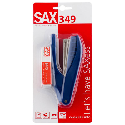 SAX Hefter Beta Line inkl. 1000 Heftklammern 24/6 25 Blatt blau