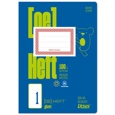 Preview: Ursus OE Heft OE.1 A5 20 Blatt 80g/qm glatt