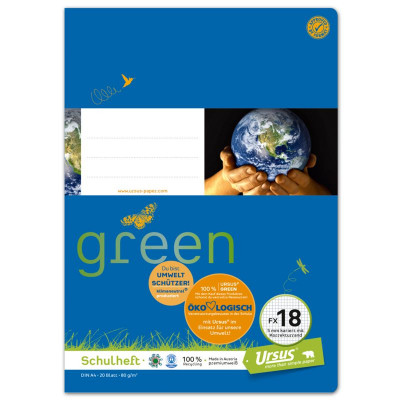 Preview: Ursus OE Heft OE.18 A4 20 Blatt 80g/qm 5mm kariert mit KR