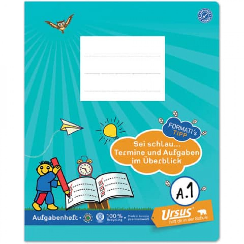 URSUS Formati A1 Aufgabenheft Quart 20 Blatt