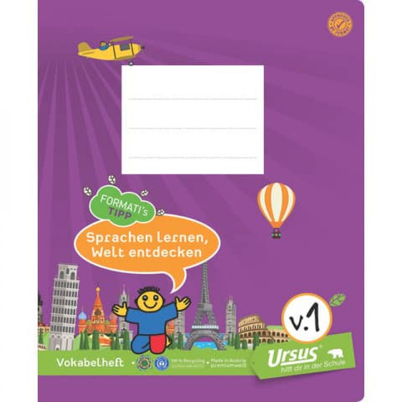 URSUS Formati V1 Heft Vokabelheft Quart 20 Blatt