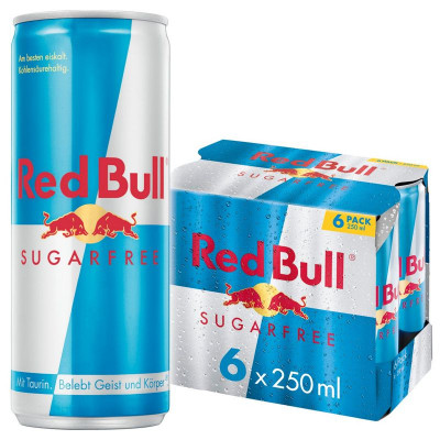 Red Bull Energy Drink Getränk Sugarfree, 6x250 ml