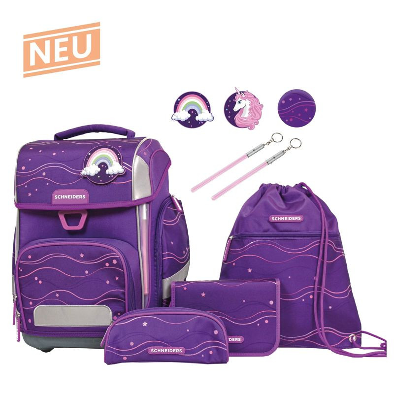 Schneiders Ergolite Schultaschen Set 9-tlg. Purple Dream Mädchen