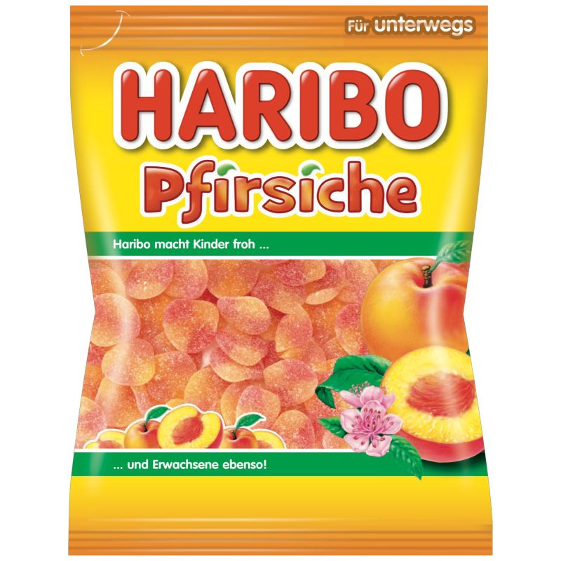 Haribo Pfirsiche Fruchtgummi 100 g Weiche Pfirsiche mit fruchtigem Geschmack